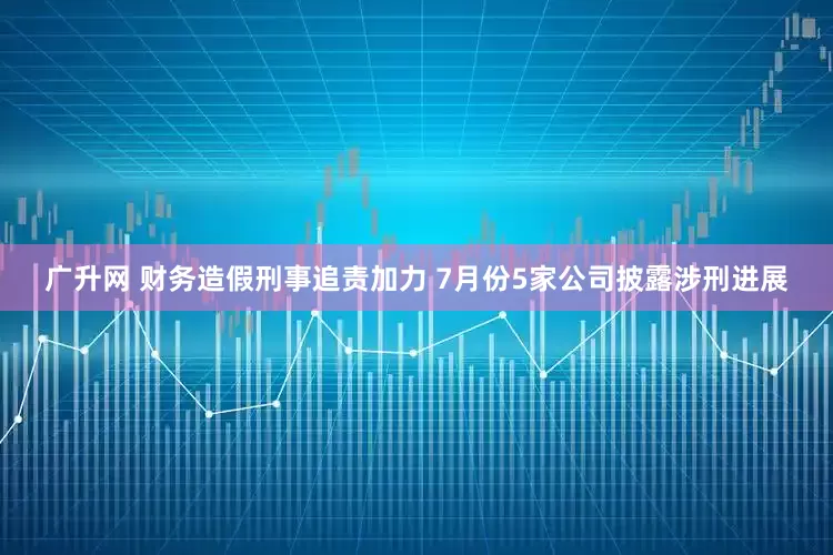 广升网 财务造假刑事追责加力 7月份5家公司披露涉刑进展